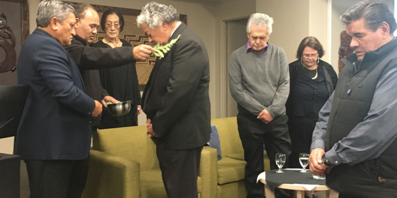 Ceremony honouring new PPTA kaumatua Henare Hutana Moeke Paaka Vince Hapi Gussy Maihi Henare Hutana Moana Jackson Kathie Irwin Bill Anderson