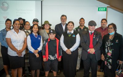 Waikato Tainui winners and their whanau